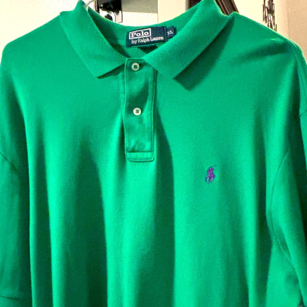 Men’s Ralph Lauren Short Sleeve Polo Shirt- GREEN/BLUE HORSE